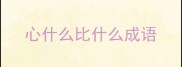 心什么比什么成语