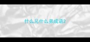什么兄什么弟成语
