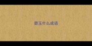 碧玉什么成语