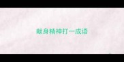 献身精神打一成语