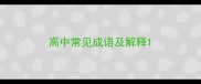 高中常见成语及解释