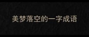 美梦落空的一字成语
